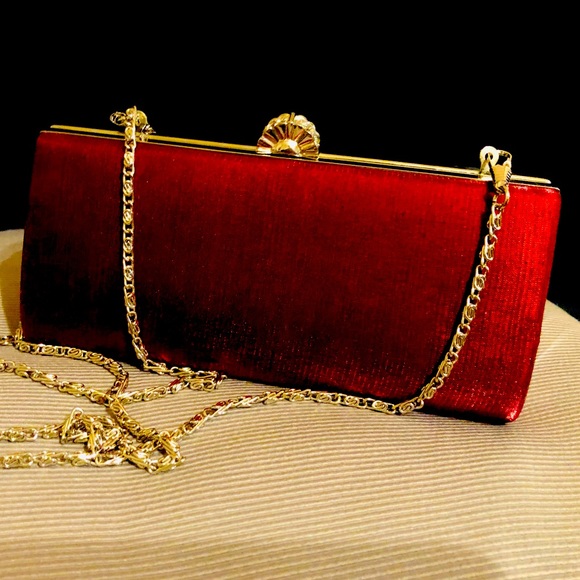 Handbags - Jendi Satin Burgundy Red Evening Clutch/Bag ~ NEW